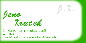 jeno krutek business card